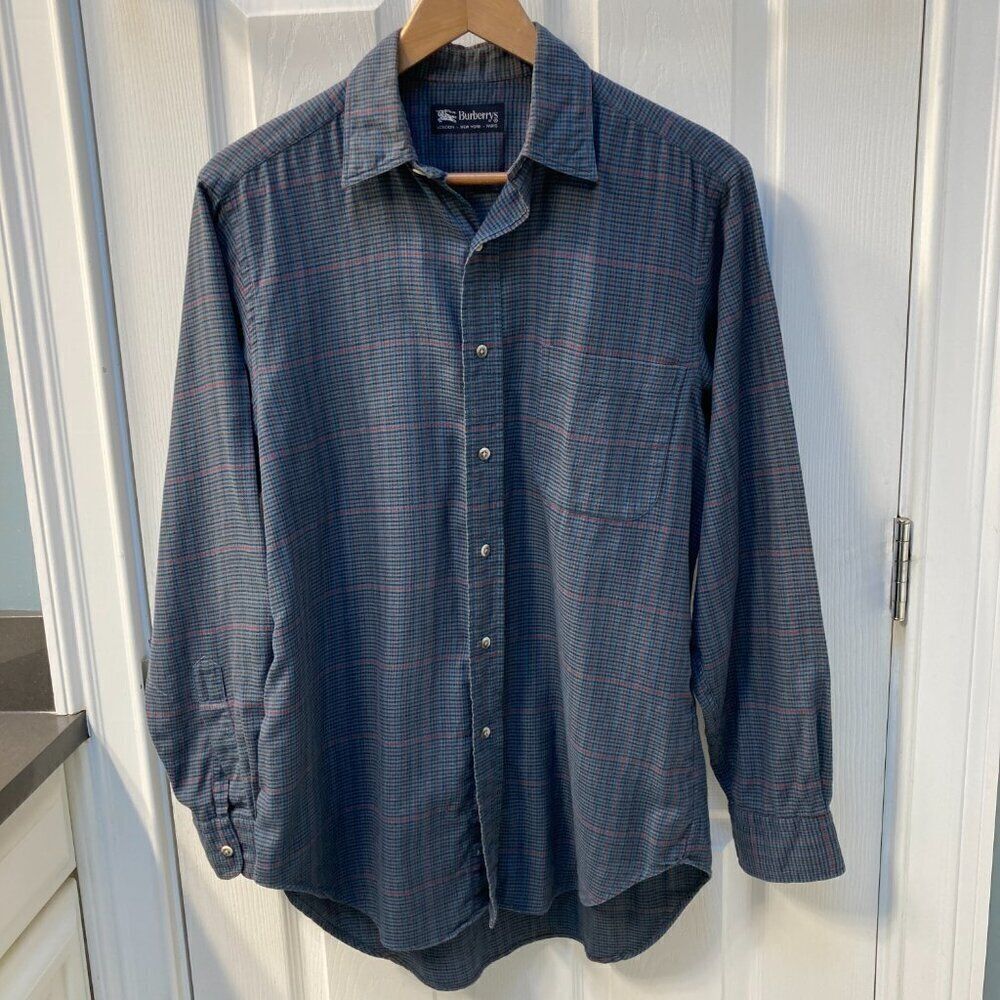Burberrys Long Sleeve Button Down Shirt Made in USA Soft Cotton Size Small